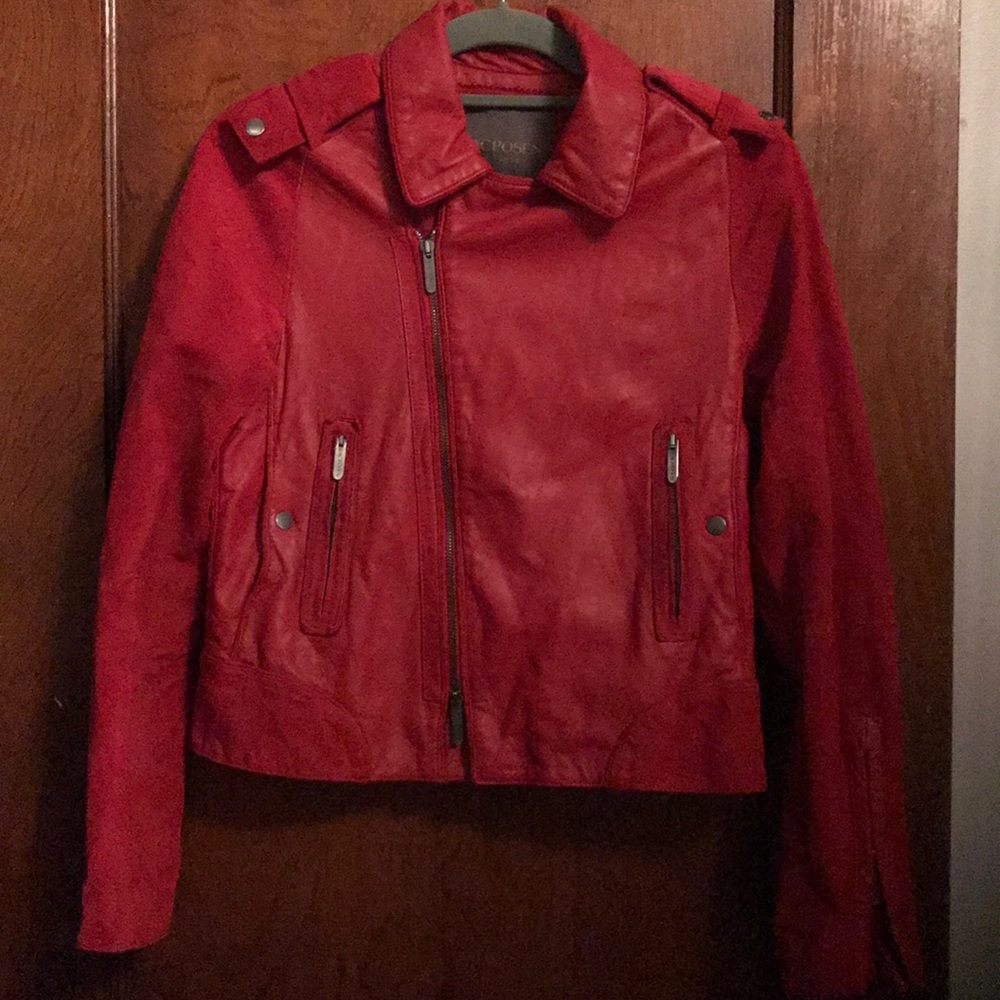 Zac Posen for Target leather red moto jacket.